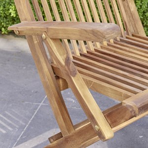 Lot de 4 fauteuils en teck huilé