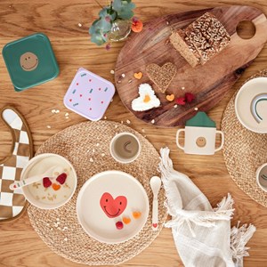 Coffret repas happy rascals smile bleu ciel (4 pièces)