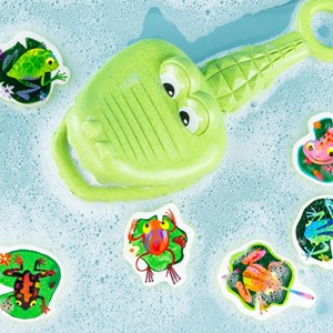 Jeu de bain crocodile attrape-grenouille