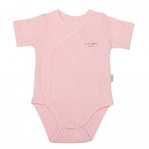Body manches courtes en coton bio rose