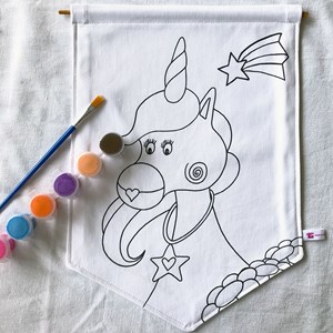 Kit - blason licorne en tissu à peindre
