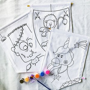 Kit - blason licorne en tissu à peindre