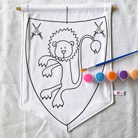 Kit - blason lion en tissu à peindre
