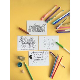 4 cartes postales anniversaire - à color