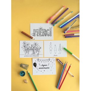 4 cartes postales anniversaire - à color