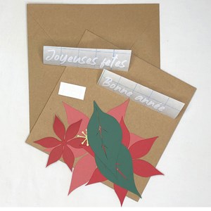 Kit - carte poinsettia à coller