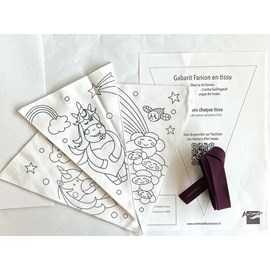 Kit - fanions licorne en tissu à coudre