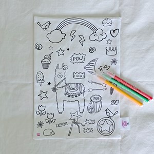 Coloriage - feuille en tissu lama