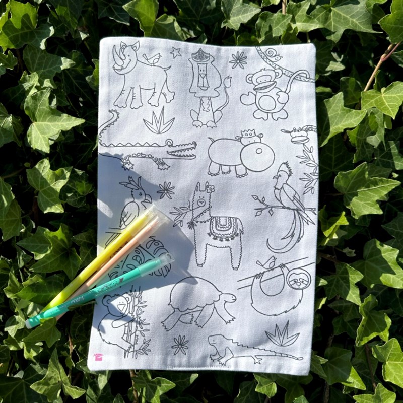 Coloriage - feuille en tissu animaux sav