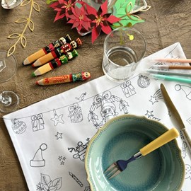 Coloriage - set de table en tissu noël