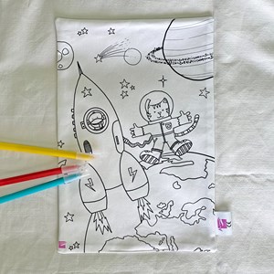 Coloriage – feuille en tissu espace