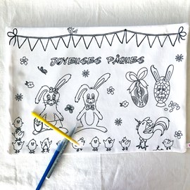 Coloriage - set de table en tissu pâques