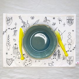 Coloriage - set de table en tissu châtea