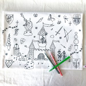 Coloriage - set de table en tissu châtea