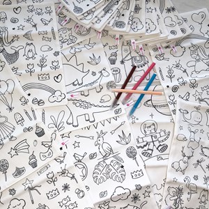 Coloriage - set de table en tissu châtea