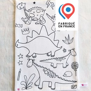 Coloriage - feuille en tissu dinosaure