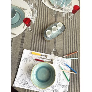 Coloriage - set de table en tissu mer