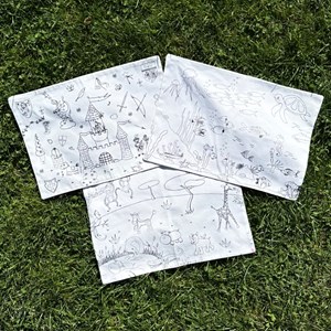 Coloriage - set de table en tissu mer