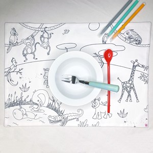 Coloriage - set de table en tissu savane
