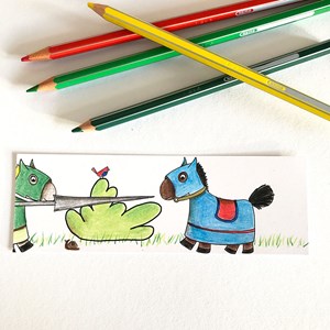 Bloc marque-pages à colorier - châteaux