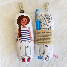 Coloriage - porte-clés tissu mila