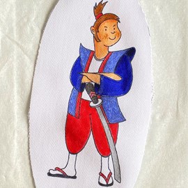 Coloriage - porte-clés tissu hajime