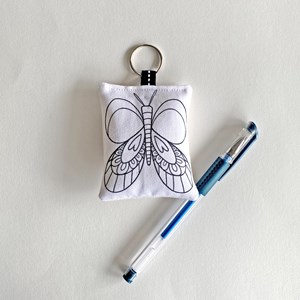 Coloriage - porte-clés tissu papillon oe