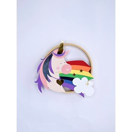 Kit papier - déco licorne rose à coller