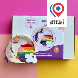 Kit papier - déco licorne rose à coller