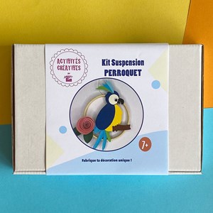 Kit papier - déco perroquet bleue à coll