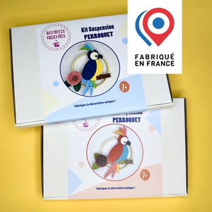 Kit papier - déco perroquet bleue à coll