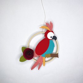Kit papier - déco perroquet rouge à coll