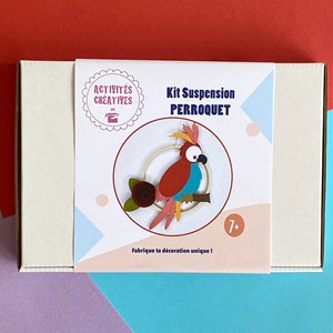Kit papier - déco perroquet rouge à coll