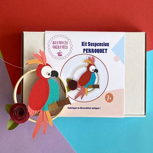 Kit papier - déco perroquet rouge à coll