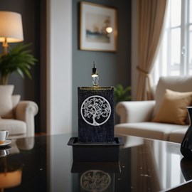 Fontaine nature mur d'eau arbre de vie