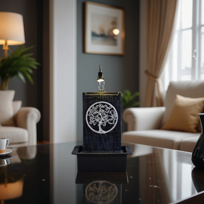 Fontaine nature mur d'eau arbre de vie