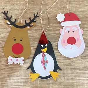 Kit papier - suspensions noël à coller