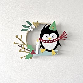 Kit papier - déco pingouin noël à coller