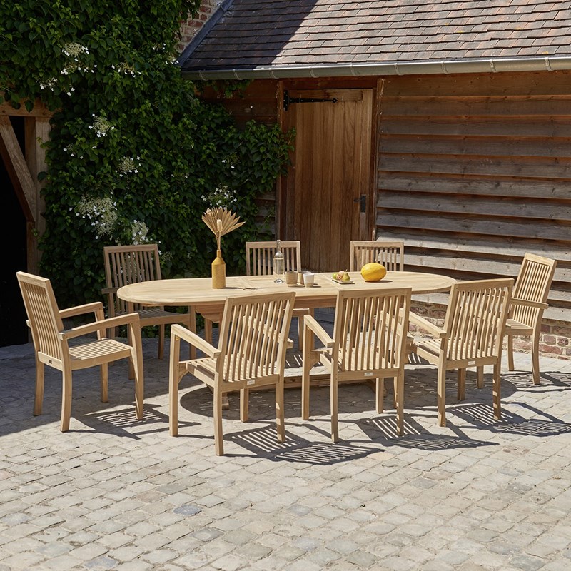 BOIS DESSUS BOIS DESSOUS - Salon de jardin en teck 8 à 10 places