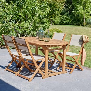 Salon de jardin acacia 4 à 8 places