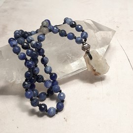 Mala en sodalite et agate 108 perles