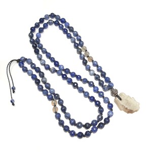 Mala en sodalite et agate 108 perles