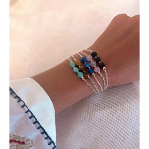 Bracelet onyx argent 925 maya