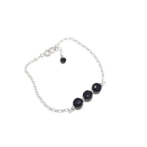 Bracelet onyx argent 925 maya