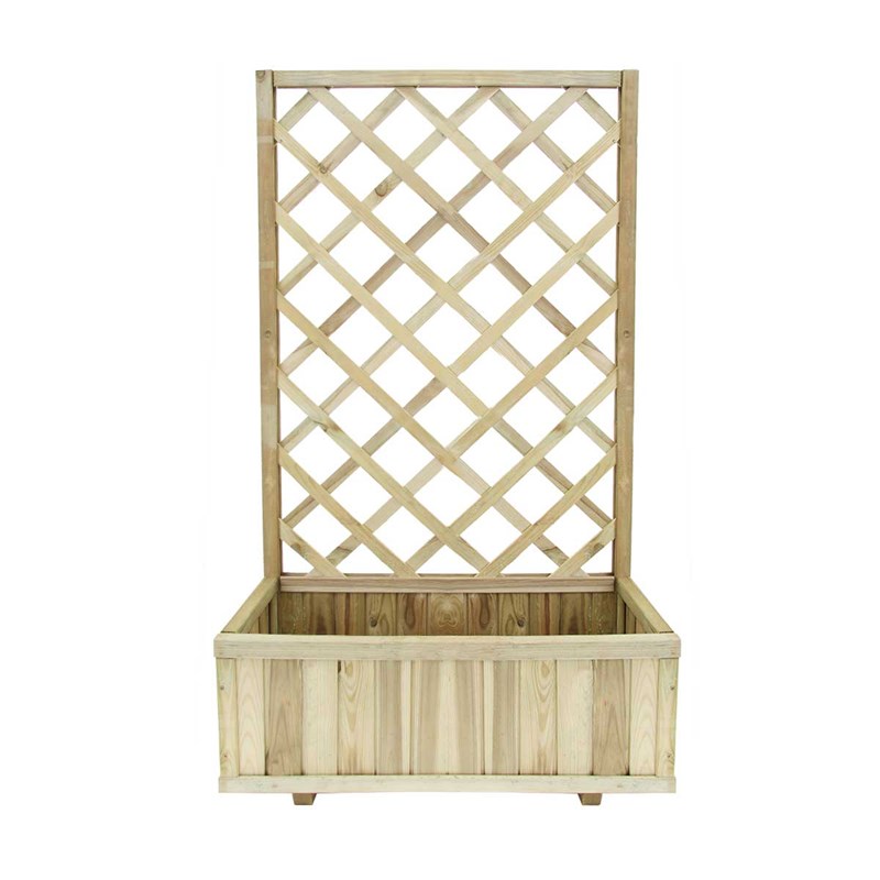 Cémonjardin - Jardinière treillis bois 140x75cm