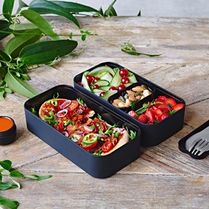 Lunch box rectangulaire 2x500ml noir