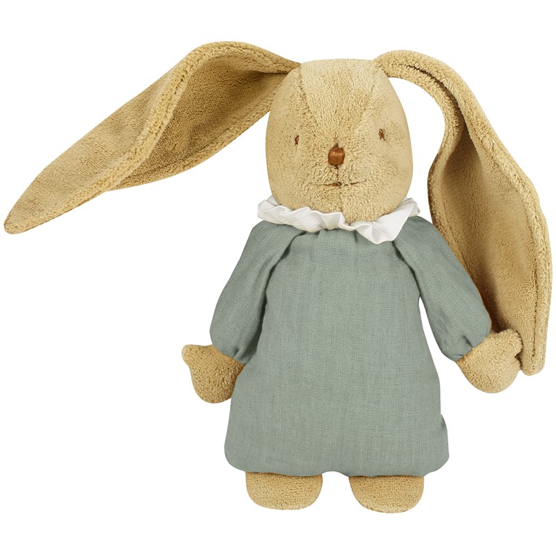 Peluche musicale lapin nid d'ange vert céladon (28 cm)