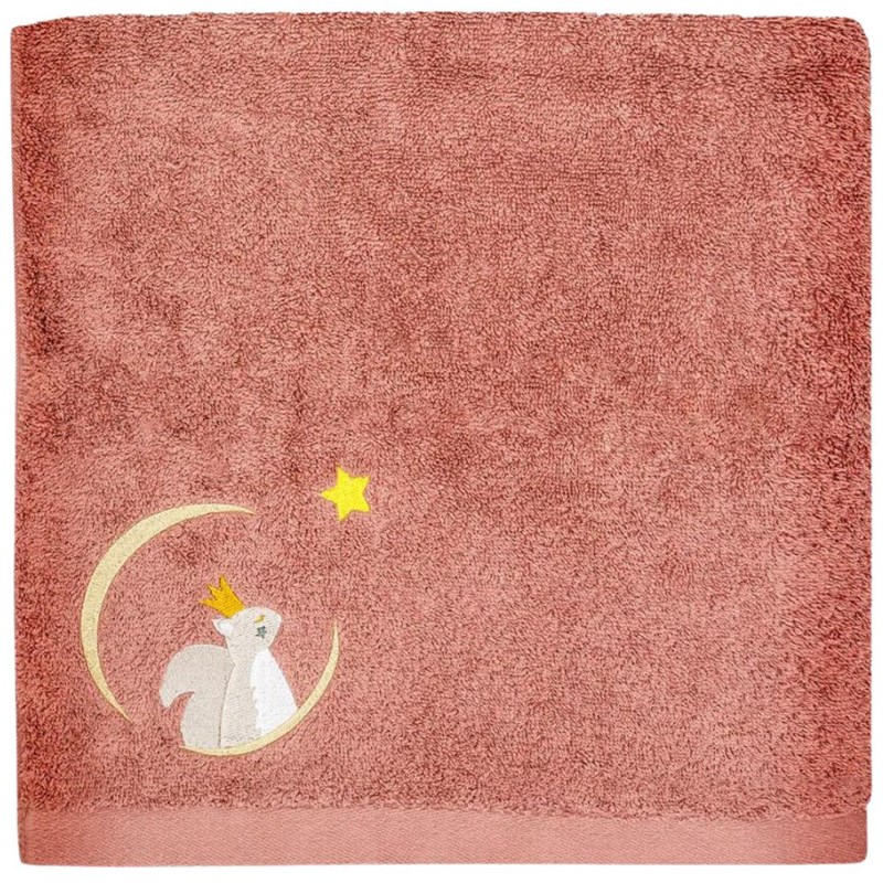 Serviette de bain brique écureuil (70 x 140 cm)