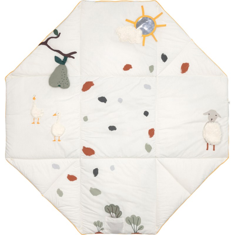 Tapis d´éveil 2 en 1 en coton bio tiny farmer (120 x 120 cm)