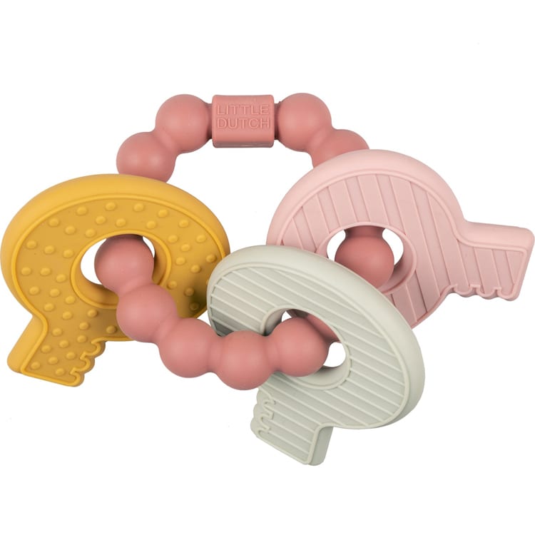 Hochet de dentition trousseau de clefs rose (Little Dutch) - Image 1